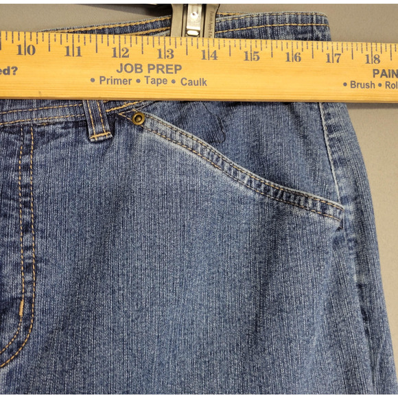 Erika Jeans Womens 14 Blue Denim Straight Leg Stretch High Rise Classic Pants - Picture 8 of 14